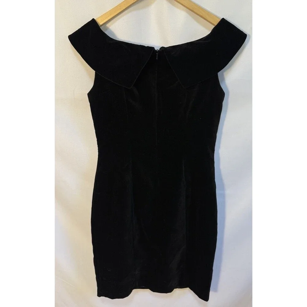 Vintage 80's Laura Ashley Velvet Dress sz 8  Cocktail  Party elegant made in UK - Picture 6 of 10